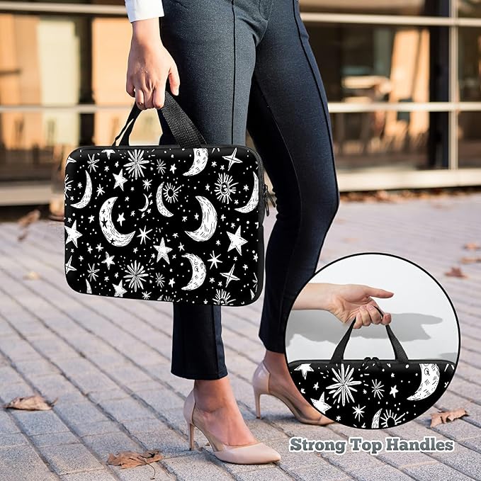 Laptop Sleeve Case Bag 15 inch, Moons Stars Slim Carrying Case Durable Handbag Travel Laptop Bag for 15 inch MacBook Air M3/M2/15 Pro/Surface Laptop 7/6/5/4/3/ Dell XPS 15 Plus
