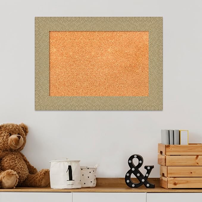 Amanti Art Natural Cork Board for Wall, 16x22 Vision Board with Gold Frame, Small Corkboard Office Decor for Home Organization, Casual Corkboard Pinboard to Display Items for Home Organization in-DeskLoop Office