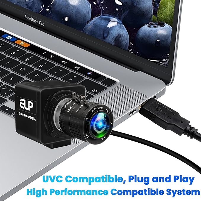 USB Camera 4K 12 Megapixels USB Webcam 1080P 120fps High Speed Golf Swing Cam with 3X Manual Optical Zoom Lens Close up PC Computer Plug and Play for Live Streaming Industrial Project Meeting-DeskLoop Office
