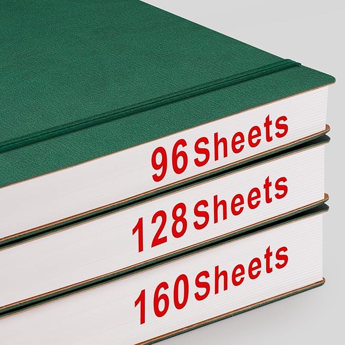 AHGXG Bullet Dotted Journal - Large A4 Notebook Dotted, 8.5''×11'', 320 Pages Dot Grid Notebook, 100gsm Thick Paper, Leather Softcover, with Journal Stencils, Inner Pocket - Green-DeskLoop Office