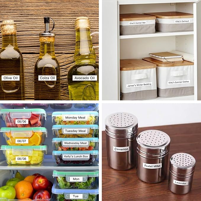 SUPVAN E10 Bluetooth Label Maker Machine with 3 Tapes, Continuous Waterproof Label, Versatile App with 35 Fonts and 1k+ Icons, Inkless Labeler for Home, Kitchen, School, Office Organization, Black-DeskLoop Office