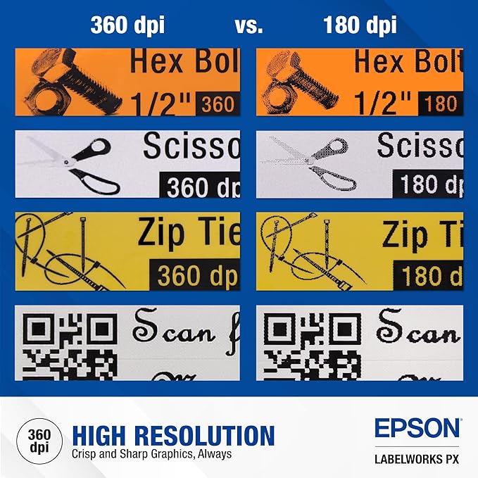 LABELWORKS Epson LW-PX800 Industrial Wireless Label Maker - Desktop Label Printer Compatible with Large Variety of Tape Types-DeskLoop Office