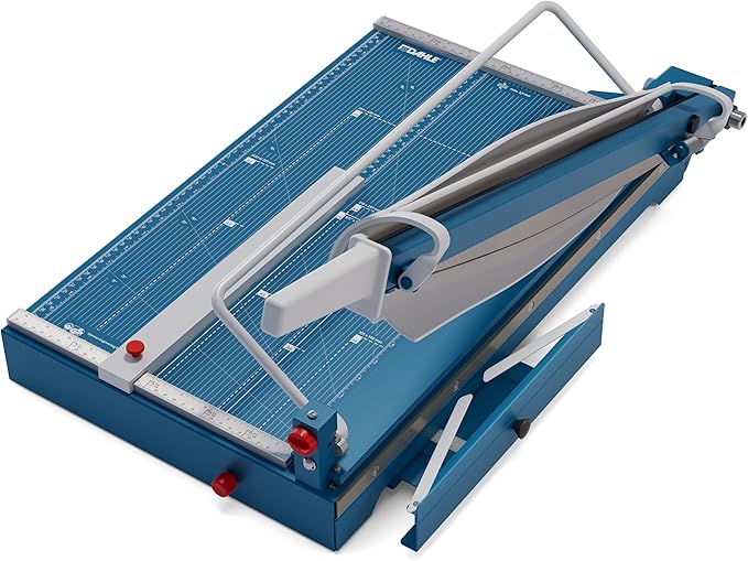 Dahle 567 Premium Guillotine Trimmer, 21" Cut Length, 35 Sheet Capacity, Self-Sharpening Blade, Manual Clamp, w/Safety Guard-DeskLoop Office