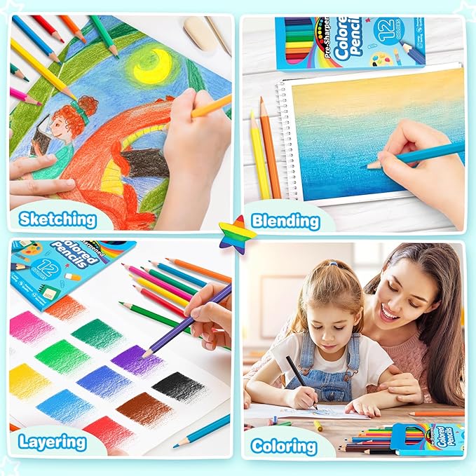 1152 Count Colored Pencils Bulk, 96 Pack Colored Pencils for Kids, Pre-sharpened Coloring Pencils in 12 Vibrant Colors, Bulk School Supplies for Teachers, Classroom Prizes, Drawing Art Supplies-DeskLoop Office