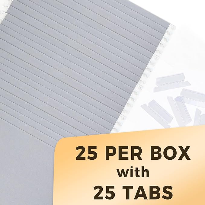 SUNEE 25 Pack Hanging File Folders, Gray Folders, Hanging File Folders Letter Size with 1/5-cut Tabs, Stay Organized for Your Home and Office Bulk File and Documents-DeskLoop Office
