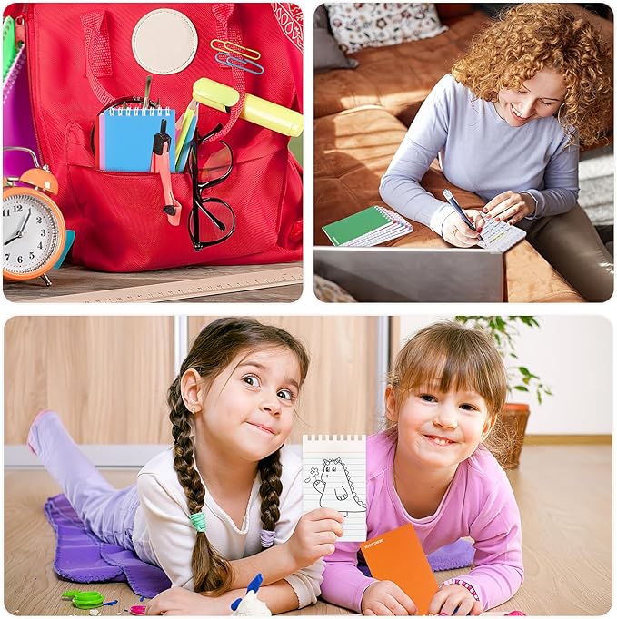 Koogel 20 Pads Mini Spiral Pocket Notebook, 3x5 Inch Lined Small Journals for Back to School, Colorful College Ruled Mini Memo Pads Tiny Note Book Sketchbook for School Office Supplies, 8 Colors-DeskLoop Office