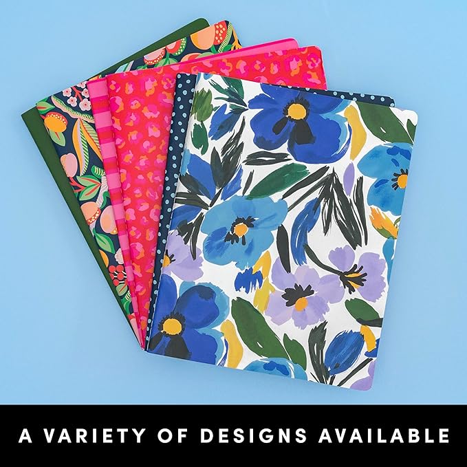 PAPERAGE Soft Cover Lined Journal Notebook, 2 Pack, (Cherry Blossom), 100 Pages, Large 7.5 inches x 9.5 inches, College Ruled, Ideal for Note Taking & Travel Journal-DeskLoop Office