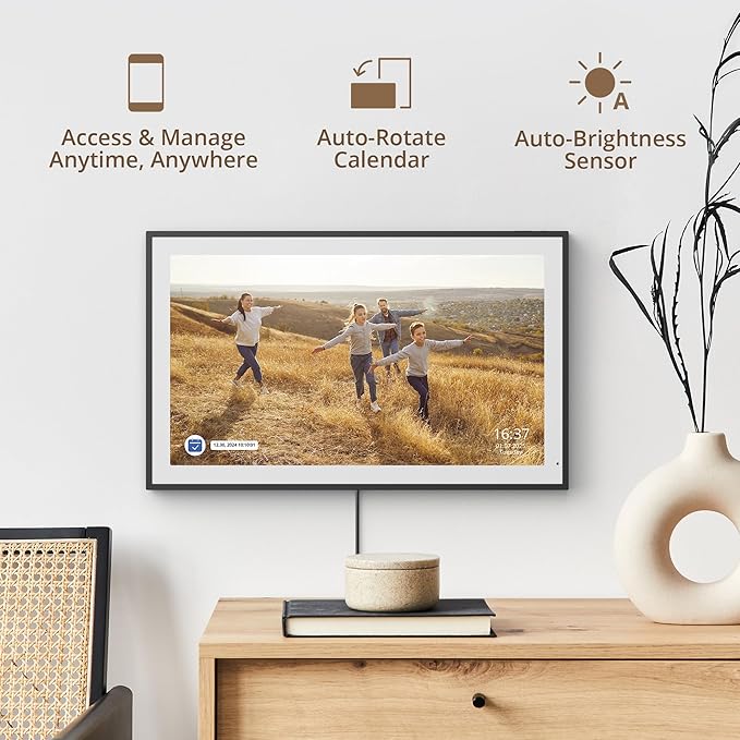 Dragon Touch 21.5" Digital Calendar Chore Chart – 1080P Full HD Interactive Touchscreen, Smart Family Planner, Hearth Display Digital Calendar Wall & Desk Mountable for Seamless Scheduling Black-DeskLoop Office