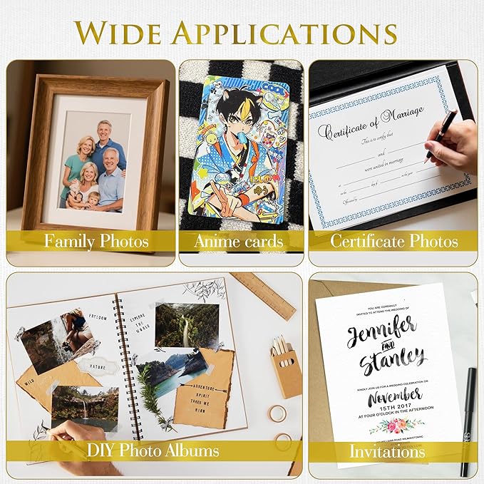 A-SUB Inkjet Glossy Photo Paper 5X7 Inches 48lb 180gsm Professional Glossy Photographic Paper for Inkjet Printers Dye Ink 100 Sheets-DeskLoop Office