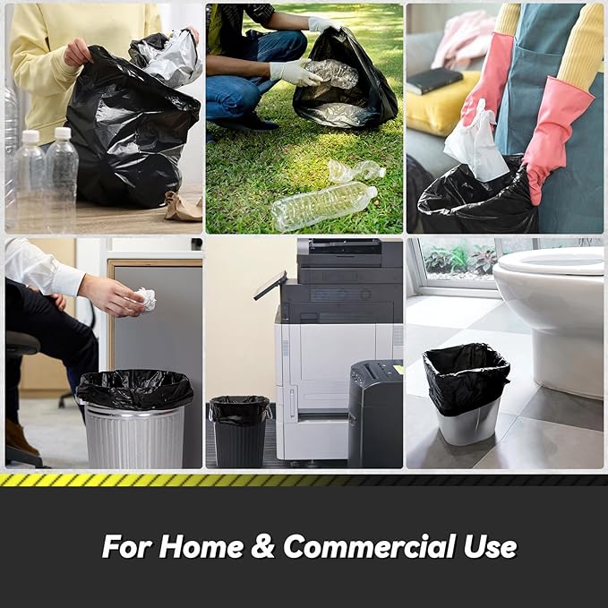 100 Count 17 Micron Extra Heavy Duty 4 Gallon Trash Bags, Sturdy & Tear-Resistant Small Trash Bags for Bathroom & Kitchen-DeskLoop Office