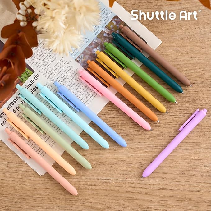 Shuttle Art Colored Retractable Gel Pens, 22 Ink Colors, 6 Mild 6 Pastel 5 - Image 8