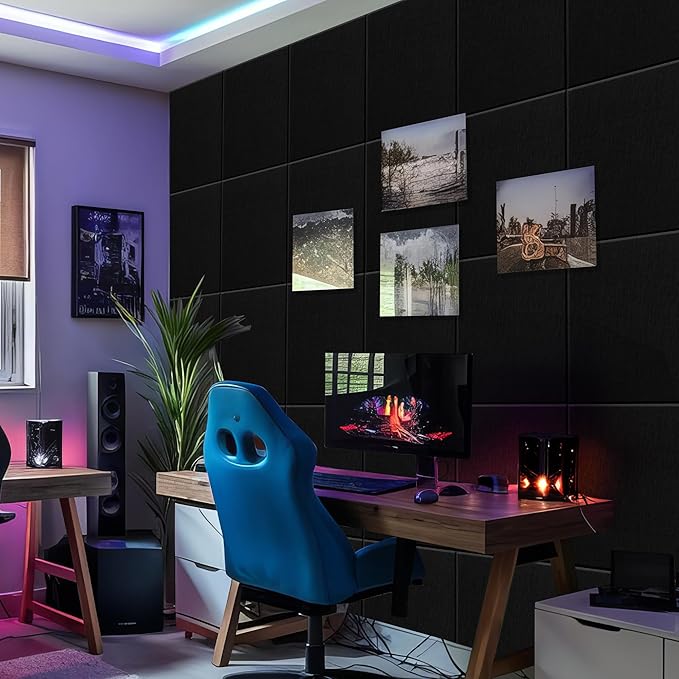 AKTOP Black Cork Bulletin Board 24"x36", 6 Pack Removable Felt Cork Board Tiles for Wall, Large 2 x 3 Bulletin Board Notice Pin Board for Office, School & Home, 24 Safe Adhesive Tabs, 20 Pushpins-DeskLoop Office