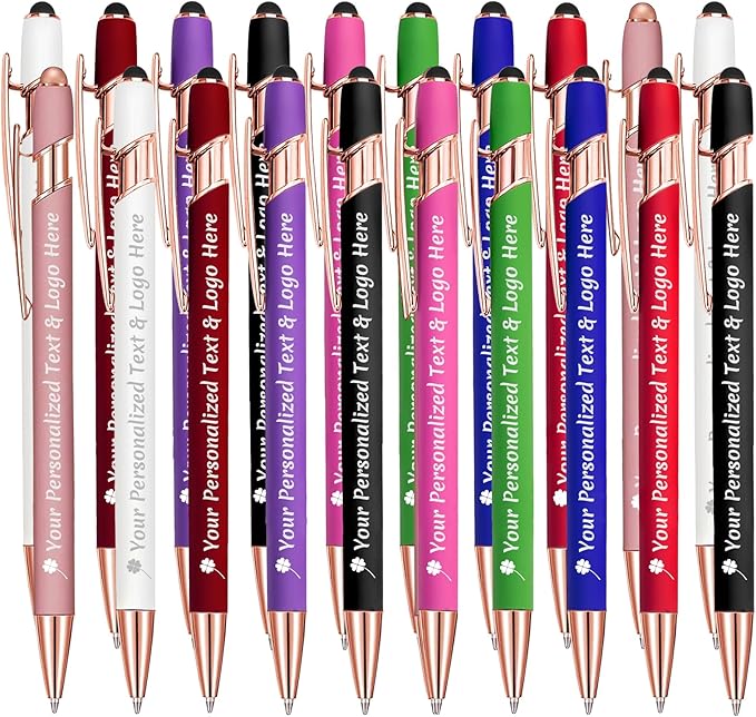 STREADVE Personalized Custom Pens 20 Engraved Writing Pen with Name Logo, Customized Promotional Items Stylus Pen Gifts for Men Women Realtor Business Reunion Wedding-DeskLoop Office