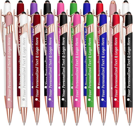 STREADVE Personalized Custom Pens 20 Engraved Writing Pen with Name Logo, Customized Promotional Items Stylus Pen Gifts for Men Women Realtor Business Reunion Wedding-DeskLoop Office