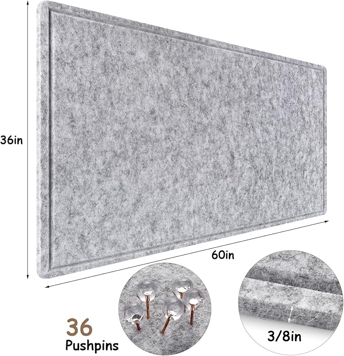 Large Bulletin Board, Foldable 60x36 Inches Cork Board Alternative, Large Felt - Image 7