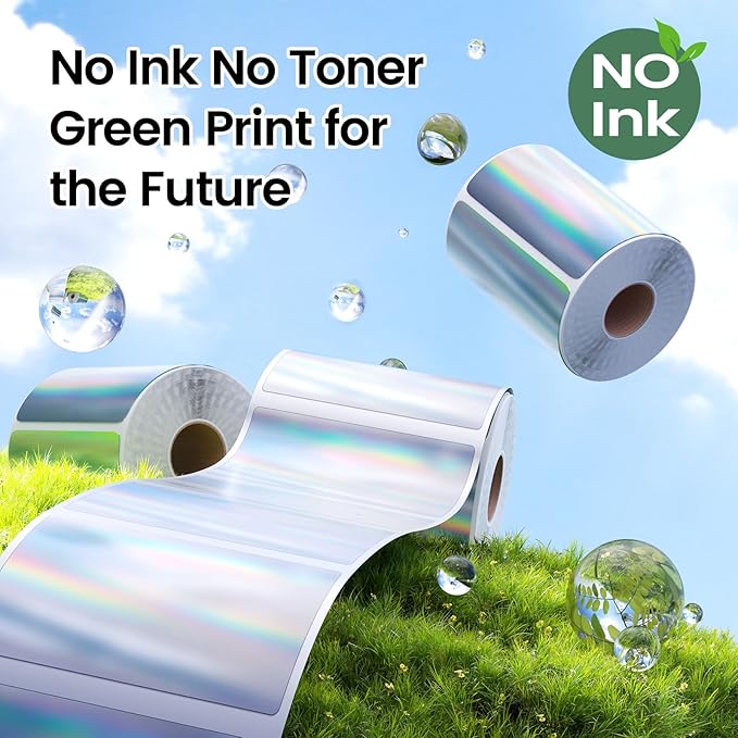 2.25x1.25 Inch Thermal Labels Sliver, Holographic Sliver Barcode Thermal Labels for Thermal Printer and Small Business, Multi-Purpose Rectangle Stickers, 500 Sheets/Roll-DeskLoop Office