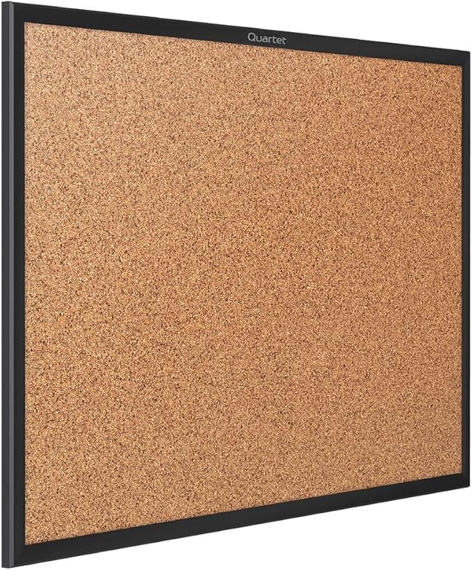 Quartet Cork Board, Bulletin Board, 8' x 4' Corkboard, Black Frame (2308B)-DeskLoop Office