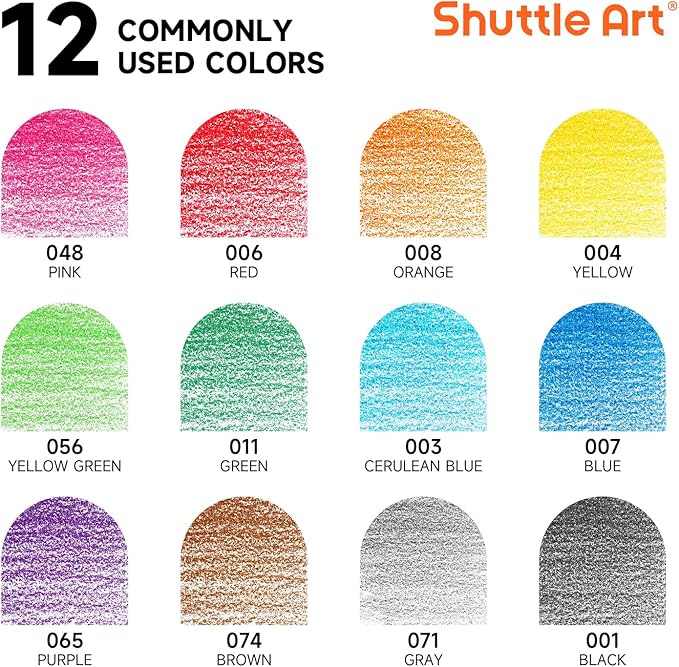 Shuttle Art 720 Colored Pencils Bulk, 12 Vibrant Colors, Pack of 60, Pre-sharpened Coloring Pencils, Wood Colored Pencil for Kids Teachers, Classroom Essentials, Back to School Supplies-DeskLoop Office