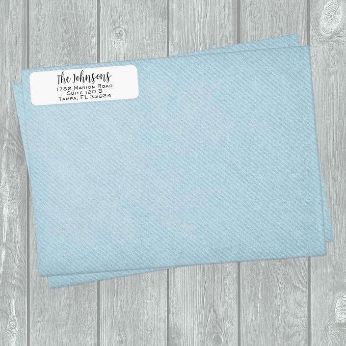 Mixed Script Font Rolled Address Labels/Roll of 500 Chic Black and White Personalized Address Labels/Designer Return Address Stickers in Elegant Plastic Dispenser-DeskLoop Office