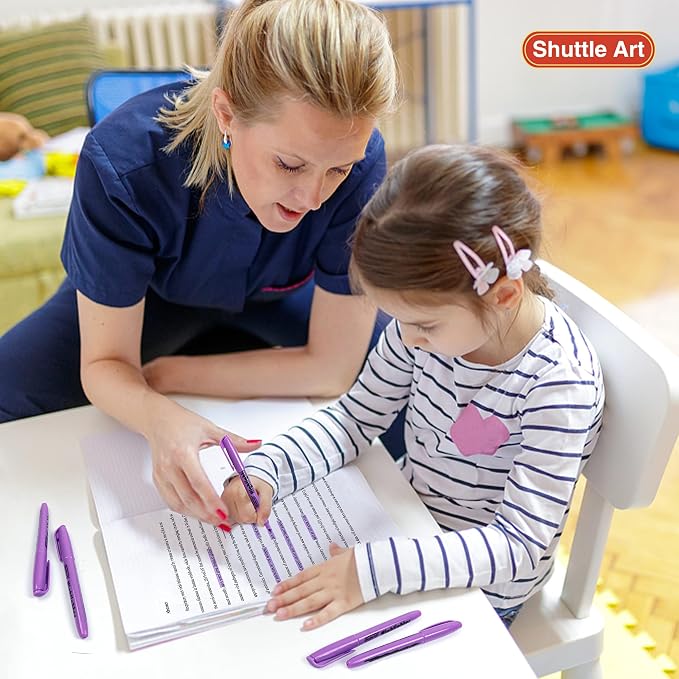 Shuttle Art Highlighters, 30 Pack Purple Highlighter Pen Bright Colors - Image 7