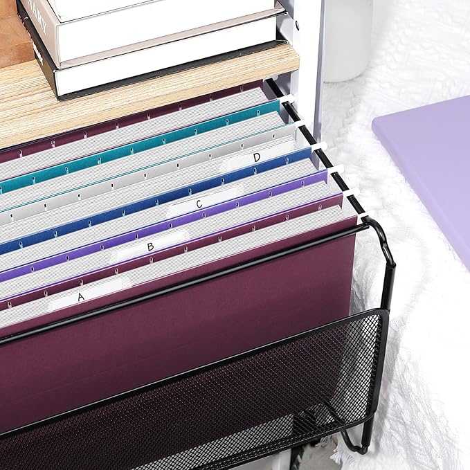 SUNEE Hanging File Folders Vintage Colors, 25 Pack Letter Size File Folders with 1/5-cut Tabs, Stay Organized for Your Home and Office Bulk File and Documents-DeskLoop Office