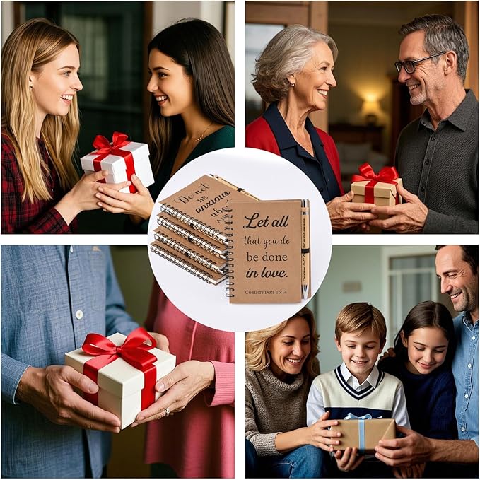 40 Pcs/20 Set Christian Gifts Spiral Notebooks Bulk Journals with Christian Pens Prayer Journal Christian Journal for Women and Men, Perfect Home Gifts-DeskLoop Office