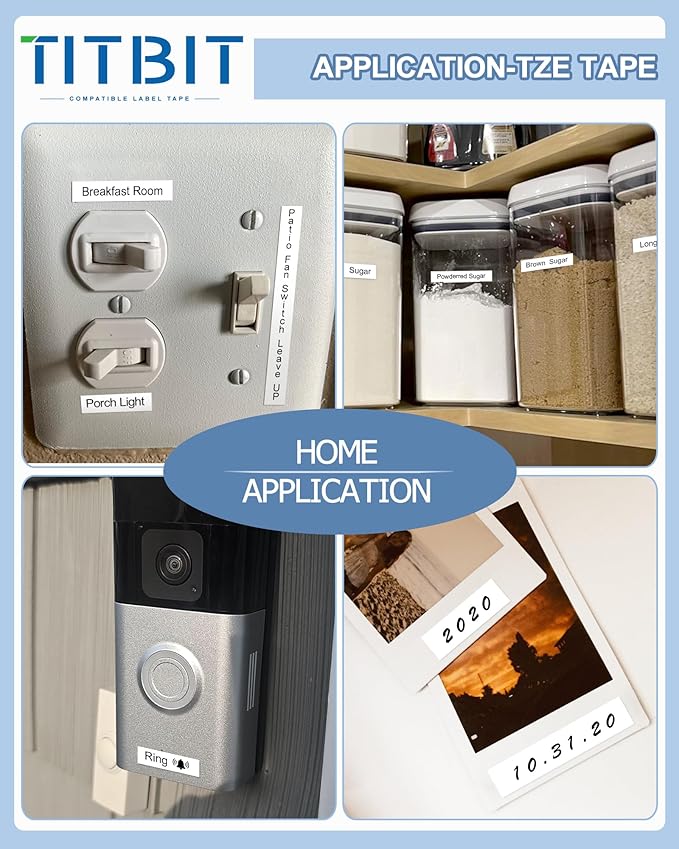 TITBIT 15Pack Compatible with Brother P Touch Refill Tape Cartridges Fit for Label Maker PT-D210 PT-H110 P Touch Cub,12mm 0.47 Laminated White TZ Tape TZe-231 TZE231,Black on White,for PTD410 PTD600-DeskLoop Office