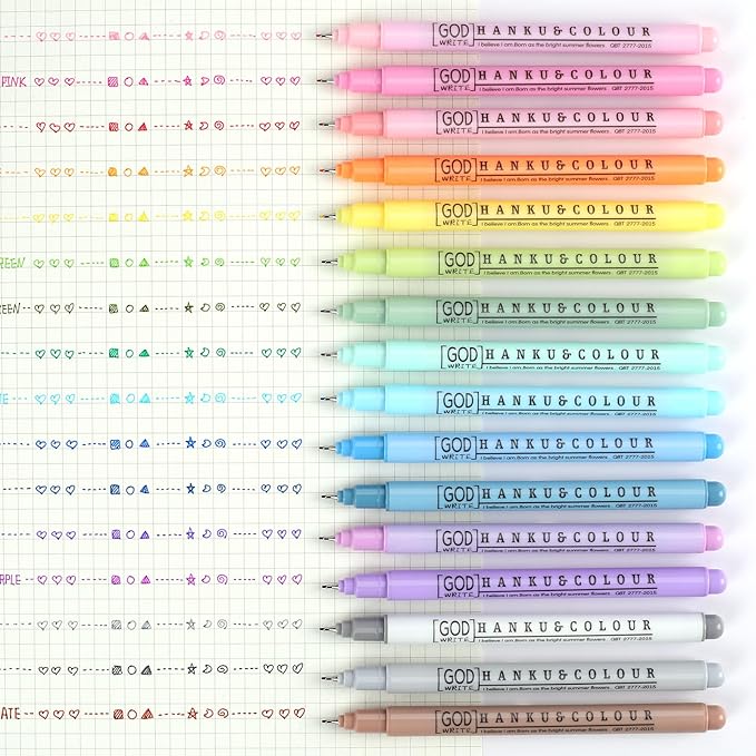 0.38mm Fine Point Pen,16 Pack Colored Fineliner Bible Pens No Bleed Through,Extra Fine Tip Marker Pens for Bullet Journaling,Planner,Coloring,Bible Study Back to School Office Supplies-DeskLoop Office
