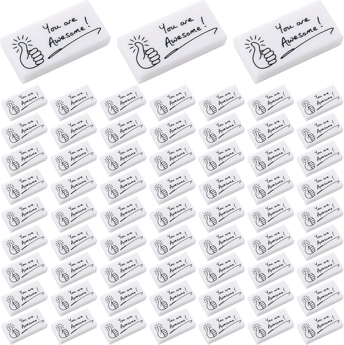 Fuutreo 200 Pcs Welcome Back to School Gifts for Students Inspirational Pencil Erasers Bulk You are Awesome White Cute Fun Erasers First Day of School Gifts Classroom Prizes from Teachers-DeskLoop Office