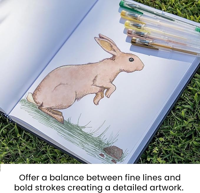 OfficeGoods Blue Gel Pens with Refills – Colored Adults Coloring Art – Medium 0.8-1.0mm Tips – Non-Toxic Gel Pens Set – Quick Dry Smudge-Free 24 Pack Colors-DeskLoop Office