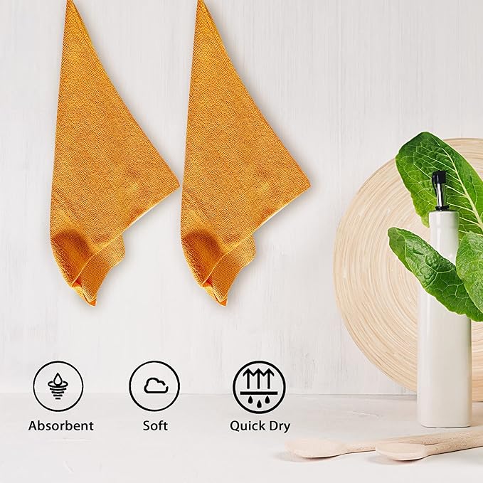 Reusable Microfiber Wipes, 50 Packs, Size 14 inches x 14 inches (Orange)-DeskLoop Office