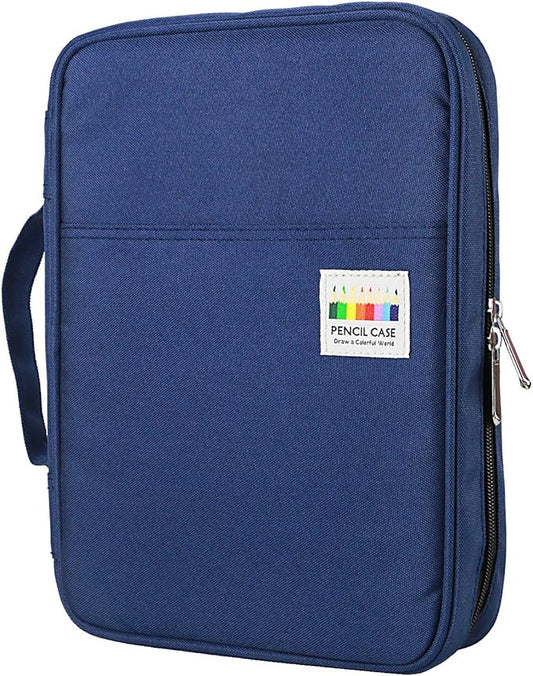 YOUSHARES 166 Slots Colored Pencil Case, 110 Slots Gel Pens fo Coloring Case Organizer, Handy Multilayer Color Pencil Holder for Glitter Gel Pens, Refills, Colored Pencils for Adults & Artist (Blue)-DeskLoop Office