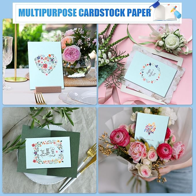 MixTeach 100 Sheets Light Blue Cardstock 8.5 x 11 Inch Thick Cardstock Paper, 250gsm/92lb Double Sided Light Blue Cardstock Printer Paper for Cards Making Crafts Scrapbook Invitations Drawing Printing-DeskLoop Office