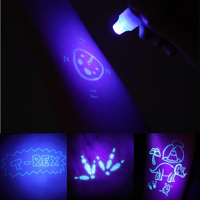 BONNYCO Invisible Ink Pen and Notebook Pack 32 Dinosaur Party Favors for Kids, Magic Spy Pen Goodie Bags Stuffers for Kids, Dinosaur Birthday Party Supplies, Goody Bag Stuffers Return Gifts Prizes-DeskLoop Office