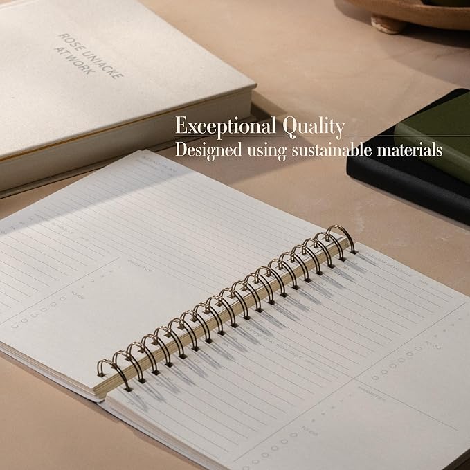Anecdote Planner 2025 (8.5" x 10") Spiral Yearly Planner - 2025 Planner Weekly and Daily - Features a Library Buckram Cover, Brass and A4 Size Bleed-Resistant Paper - Organize All 52 Weeks. Start Anytime – Blossom-DeskLoop Office
