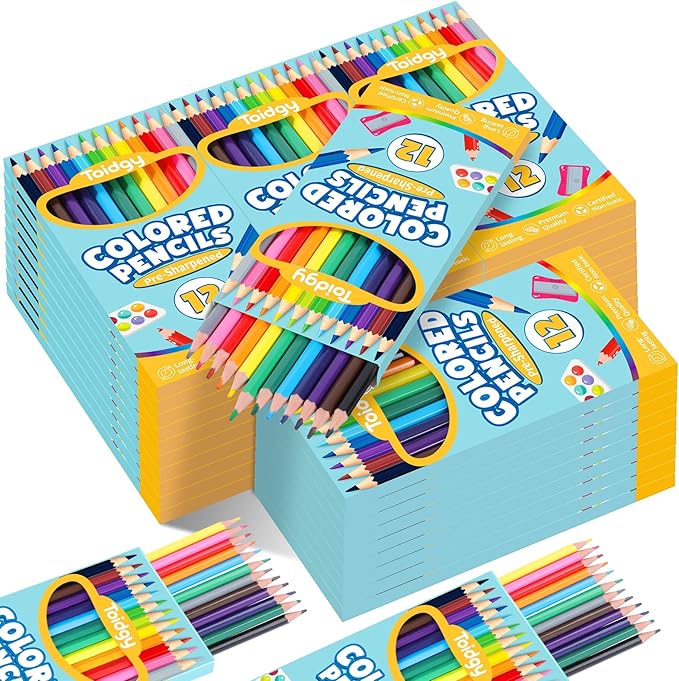 480 Count Colored Pencils Bulk, 40 Packs Colored Pencils for Kids 12 Colors, Pre-sharpened Coloring Pencils for Adults, Bulk School Supplies for Teachers, Back to School Supplies, Classroom Prizes-DeskLoop Office