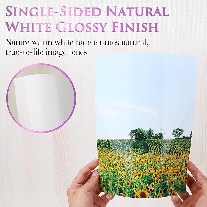 A-SUB Heavyweight Glossy Photo Paper 8.5 x 11 Inch 61lb 230GSM Thick Photo Printer Paper for DIY Cards Calendars for Inkjet Printers 100 Sheets-DeskLoop Office