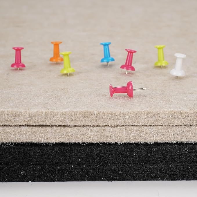 Large Bulletin Board, 48 X 36 inches Felt Board Notice Pin Board, 4' x 3'Cork Board Alternative for Wall, Self-Adhesive Vision Board Mood Board Foldable Photo Board with 30 Pushpin (Beige Brown)-DeskLoop Office