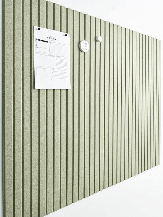 Large Cork Boards for Walls Black Felt Board Alternative - Slat Wall Paneling, Felt Bulletin Board Tiles for Office Decor, Push pin Board Office Wall Organizer -12-Pack (Sage)-DeskLoop Office