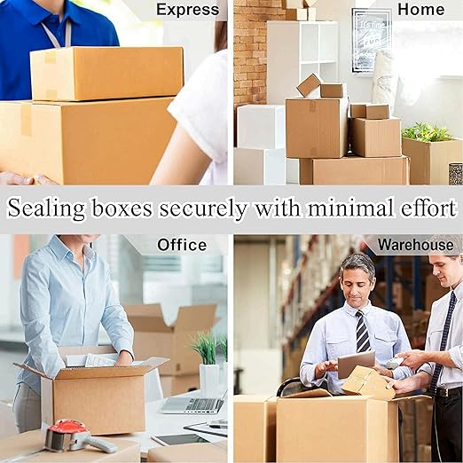 CHUANGSEED Packing Tape with Dispenser – 12 Rolls Brown Shipping Tape (2.4Mil x 1.88” x 60 Yards), Heavy Duty Box Sealing Tape for Moving, Packaging, Office, Warehouse-DeskLoop Office