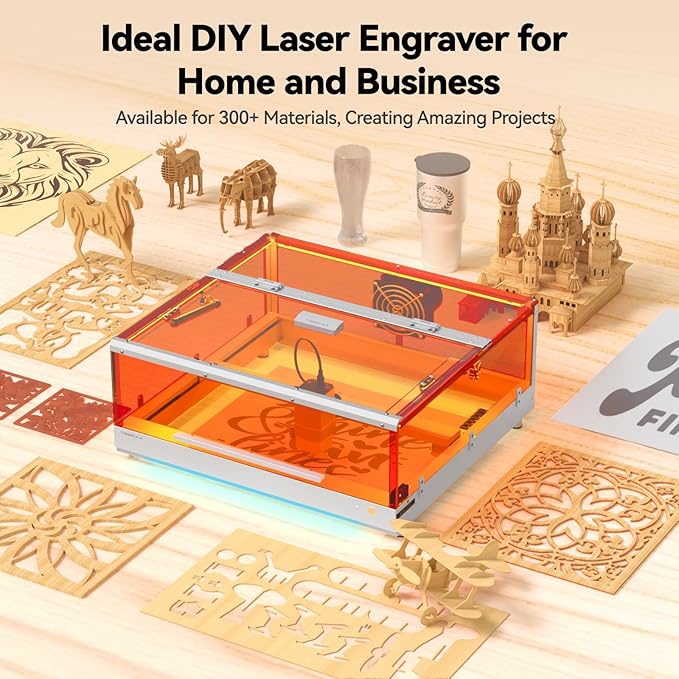 TOOCAA 40W Laser Engraver and Cutter Machine with No-Charge Software Air Assist,22" x 22" Bed Size, Enclosed Laser Engraver Cutting Machine for Tumblers Wood Metal Acrylic Leather-DeskLoop Office