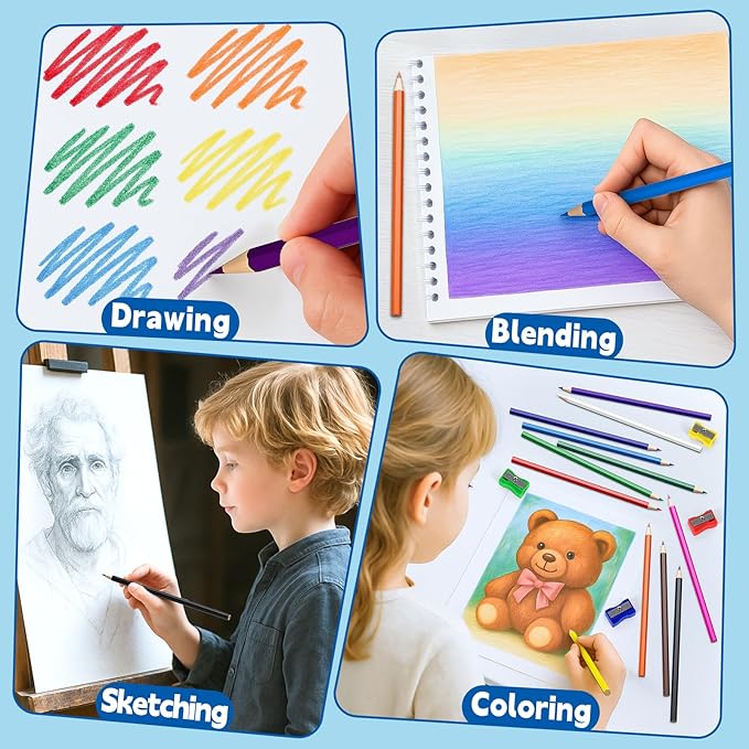 OCHIDO 432 Count Colored Pencils Bulk, Pre-sharpened Colored Pencils for Kids in 12 Bright Colors, Color Pencil Set with 12 Sharpeners, Back to School Supplies Classroom Essentials for Teachers-DeskLoop Office