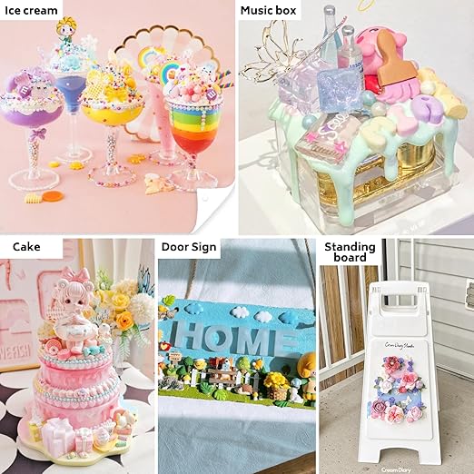 ASTRYAS Cream Glue,10Pcs 100g Decoden Fake Whipped Cream Glue DIY Phone Case Kit with Plastic Piping Tip for DIY Handmade Craft Decoration - Pony Color-DeskLoop Office