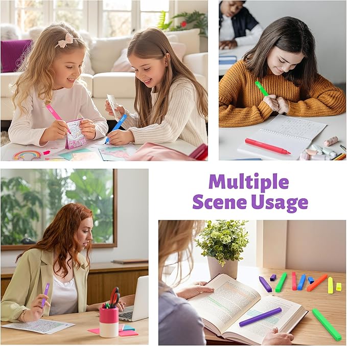 Highlighters,12pcs Aesthetic Pastel Highlighters, Chisel Tip Book Highlighter, Cute Pens with Chisel Tip, No Bleed Bible Highlighter Assorted Colors-DeskLoop Office