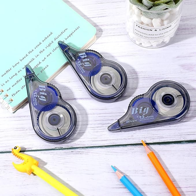 Chivao 36 Pack White Correction Tape, Classroom Correction Tape Wipe out Easy to Use Applicator Translucent Dispenser Shows for School Office Note Journal, 0.2 Inch x 39.4 Feet-DeskLoop Office