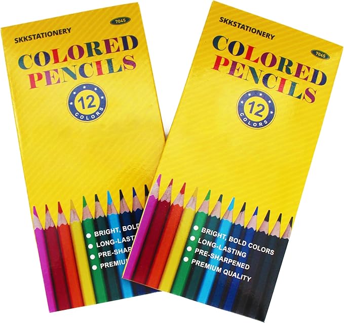 SKKSTATIONERY 144Pcs Colored Pencils, Pre-sharpened, coloring pencils for adults kids Bulk Back to School Supplies For Teachers 12 Colors, 12pcs/box, Total: 144Pcs.-DeskLoop Office