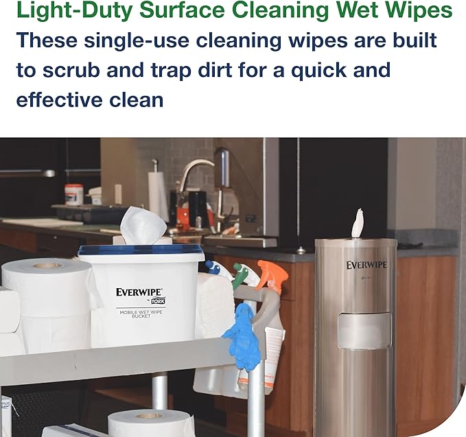Everwipe by Tork Light-Duty Surface Cleaning Wet Wipe Jumbo Rolls White W12, Cleans and Deodorizes, 2 x 2500 wipes, 192816-DeskLoop Office