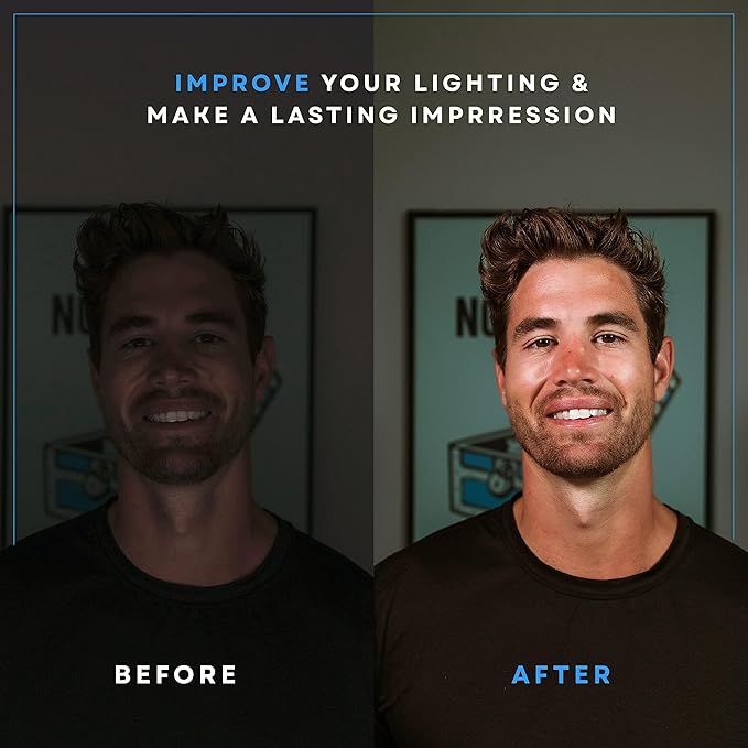 LUME CUBE Edge 2.0 LED Desk Lamp | Dimmable Home Office Desk Light with USB Charging Port & Strong Swing Arm | Adjustable Color Temperature and Brightness | Circle Webcam Light - White-DeskLoop Office