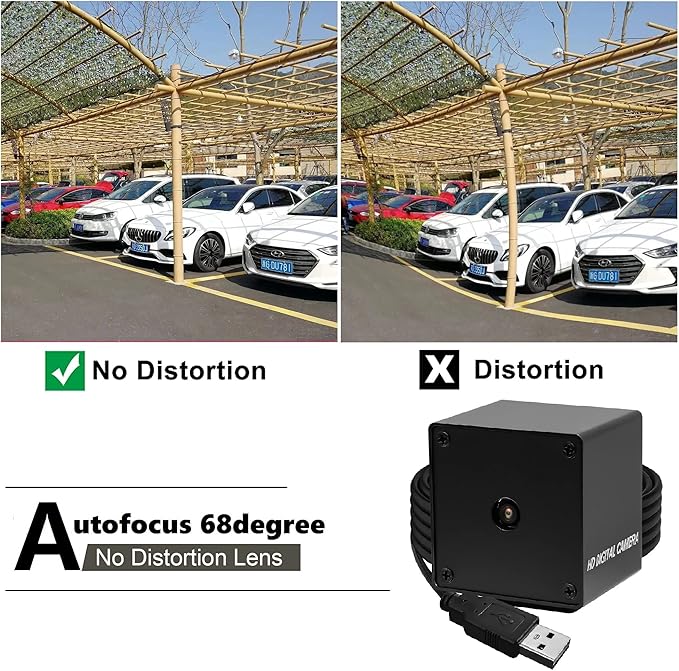 ELP 16MP Autofocus USB Camera with Metal Case - Mini UVC USB2.0 4K Webcam with 68 No Distortion Lens IMX298 Sensor for PC & Home Surveillance-DeskLoop Office