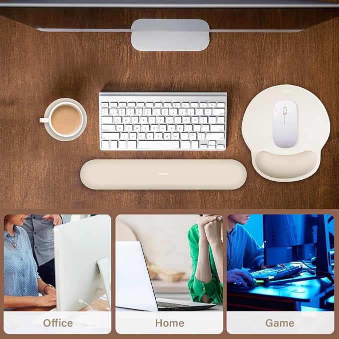 MOSISO Wrist Rest Support for Mouse Pad&Keyboard Set, Circle Curved Ergonomic - Image 7